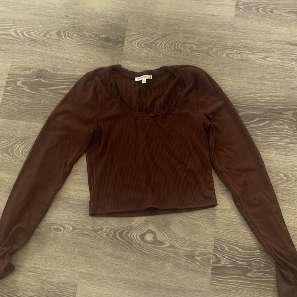 Brown long sleeve top